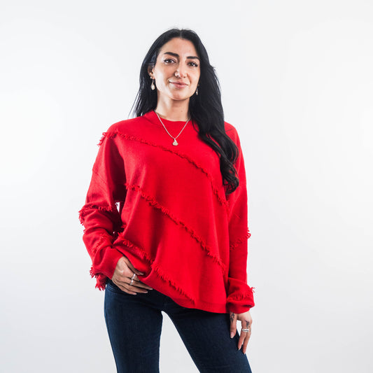 Sweater Italiano Rojo con Flecos