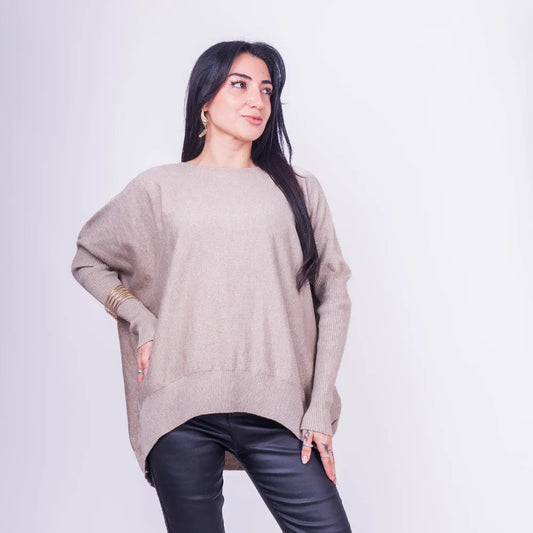 Sweater Italiano Oversize Beige Lurex