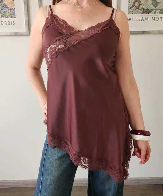 Poleras Lenceras Asimétricas - Chocolate, Burdeo, Beige y Negro
