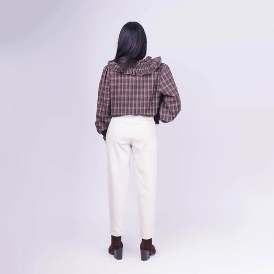 Pantalón Jogger Italiano de Algodón Color Crema