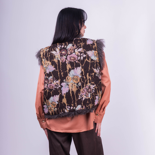 Chaleco Gillet Italiano Bordado Floral