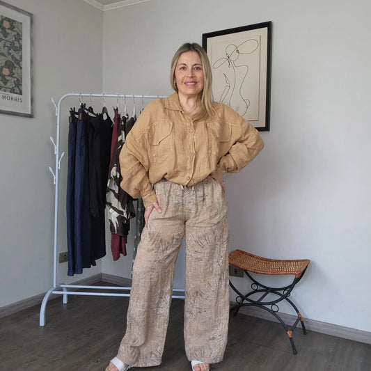 Chaqueta bomber de lino para mujer