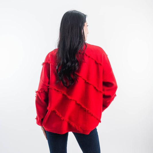Sweater Italiano Rojo con Flecos
