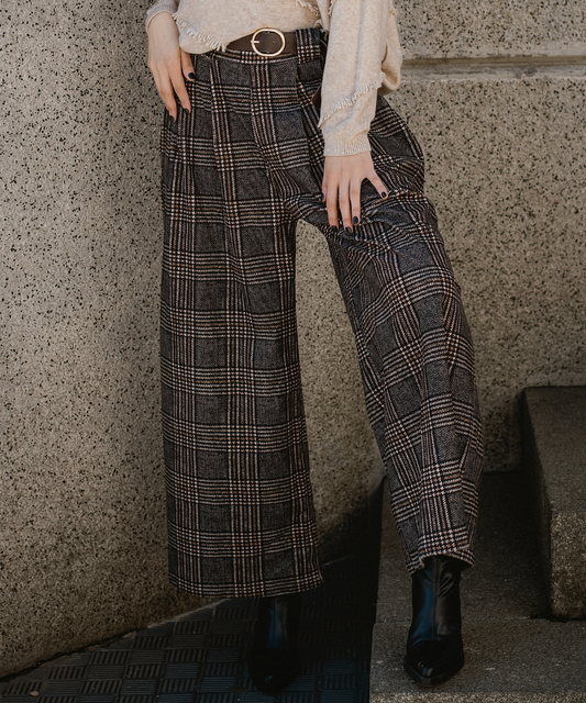 Pantalón Italiano Wide Leg Cuadrillé