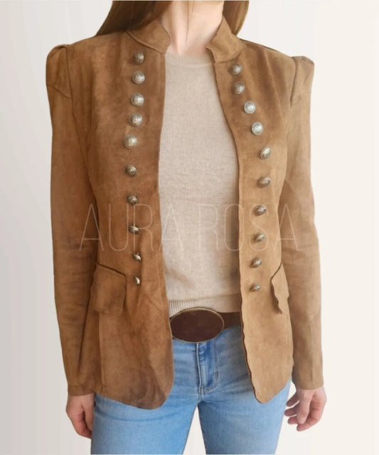 Blazer Napoleón Gamuza Camel