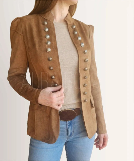 Blazer Napoleón Gamuza Camel