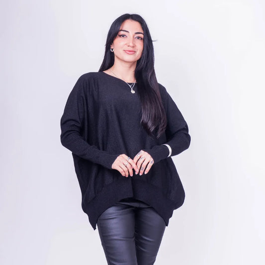 Sweater Italiano Oversize Negro Lurex