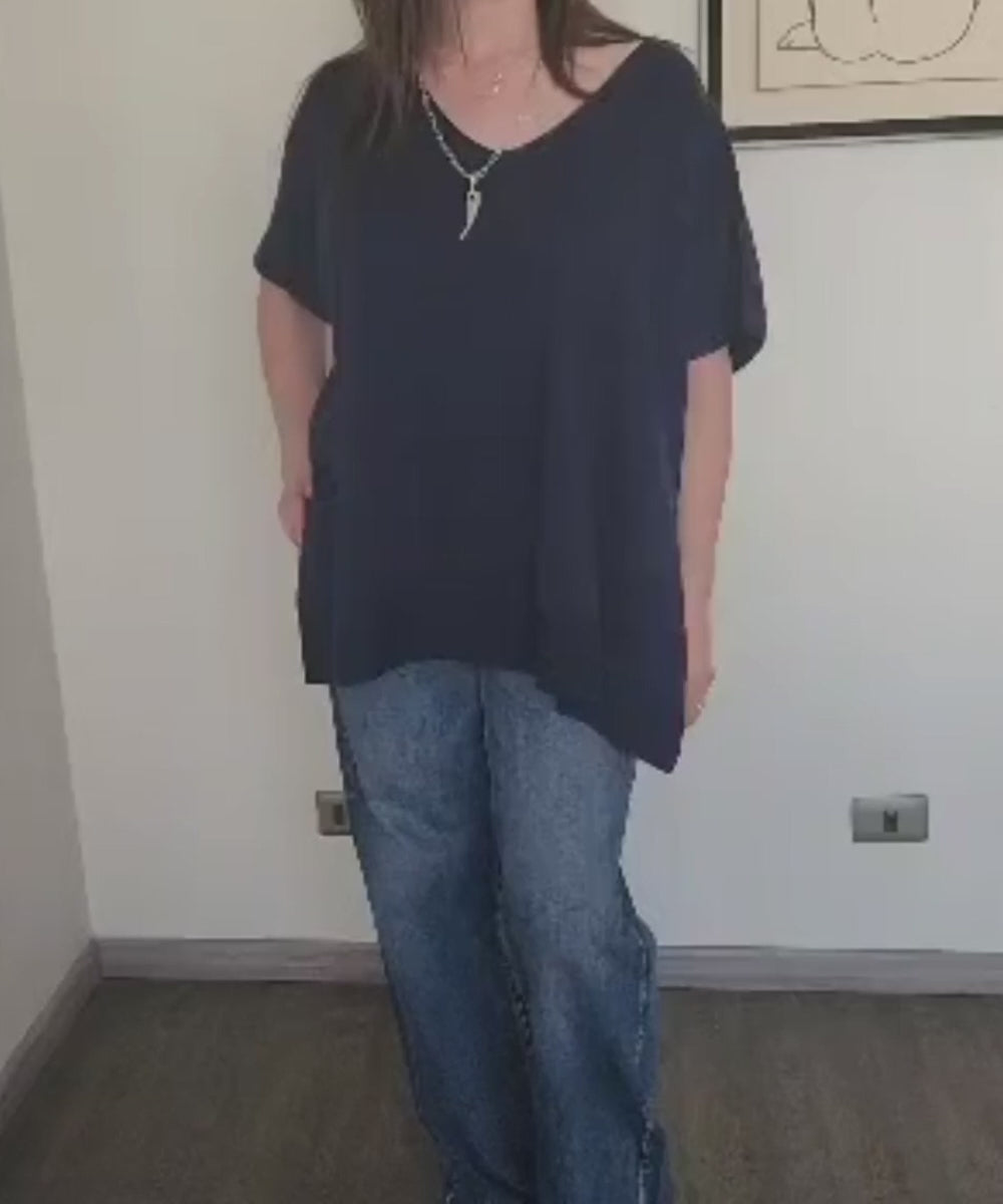 Sweater Poncho Oversize Manga Corta